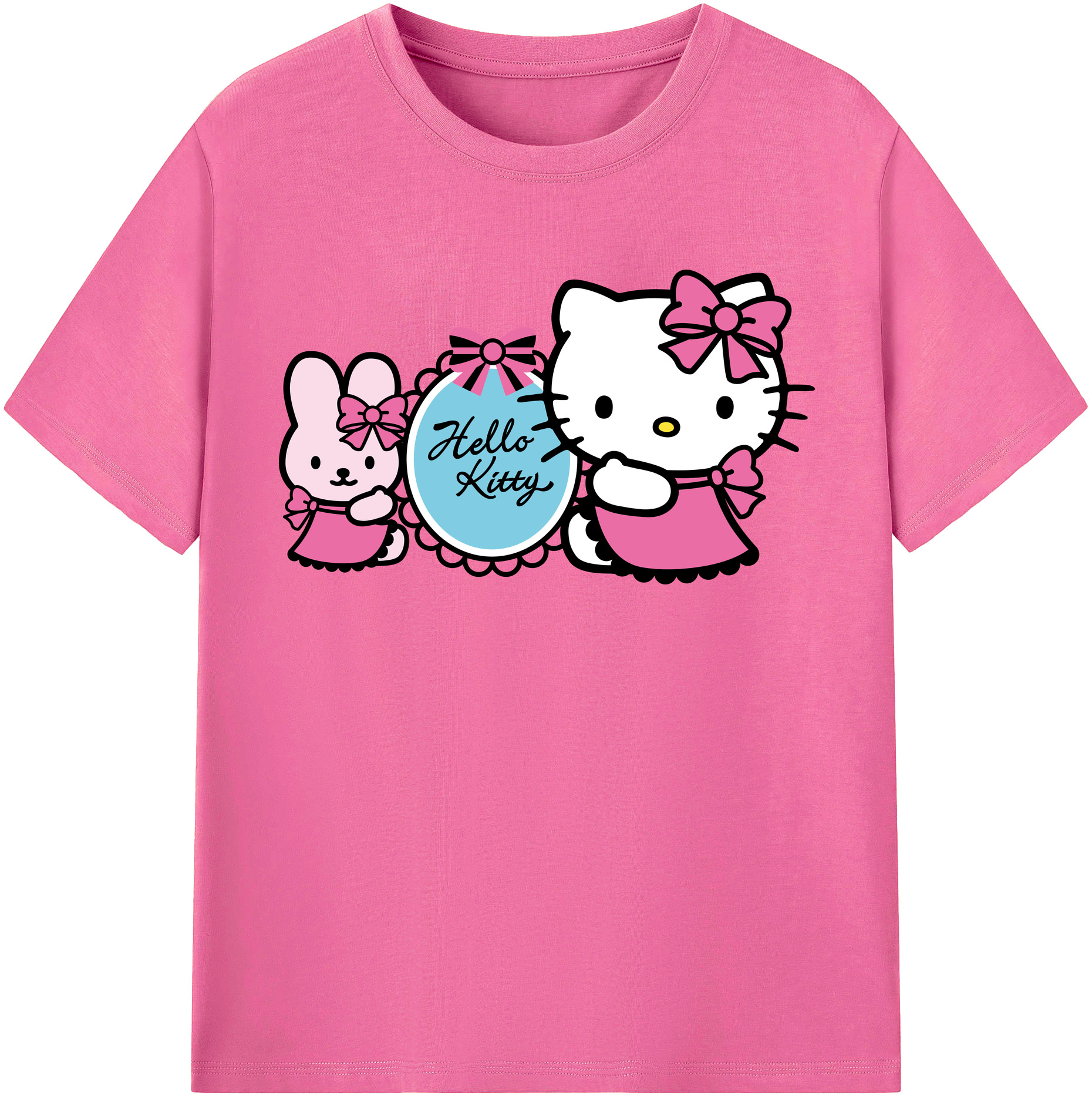 （画像用） Hello Kitty ハローキティ レディースカジュアルプリントTシャツ（綿100％）